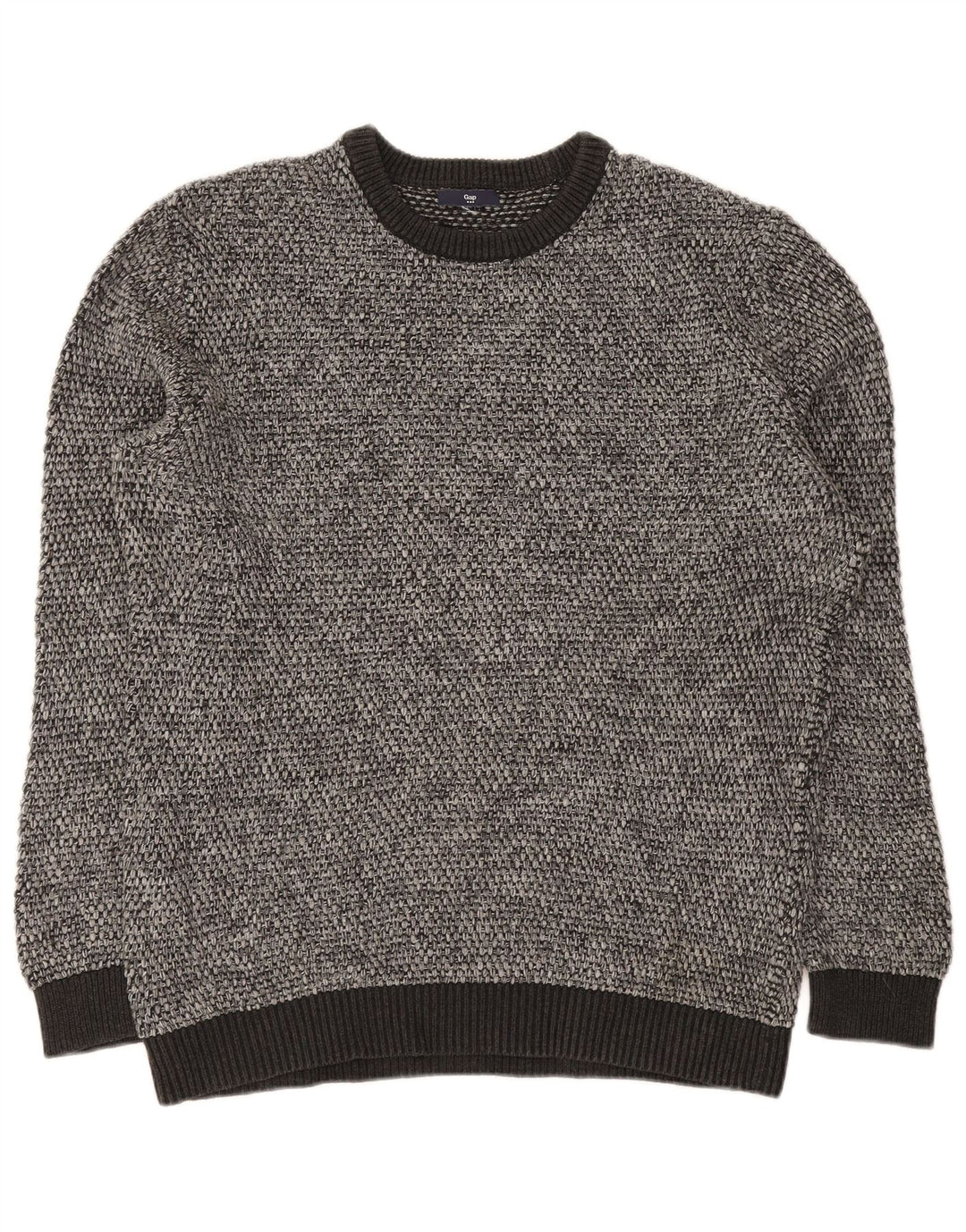 Suéter masculino Gap com gola redonda, pequeno cinza manchado