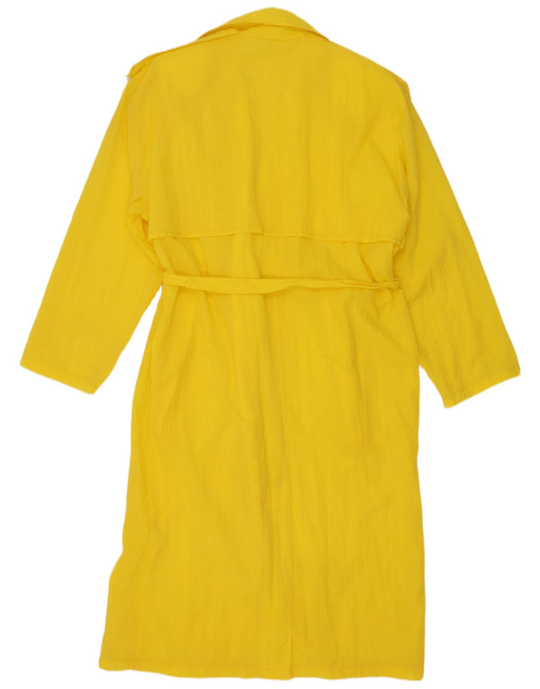 Casaco impermeável feminino vintage UK 14 amarelo médio