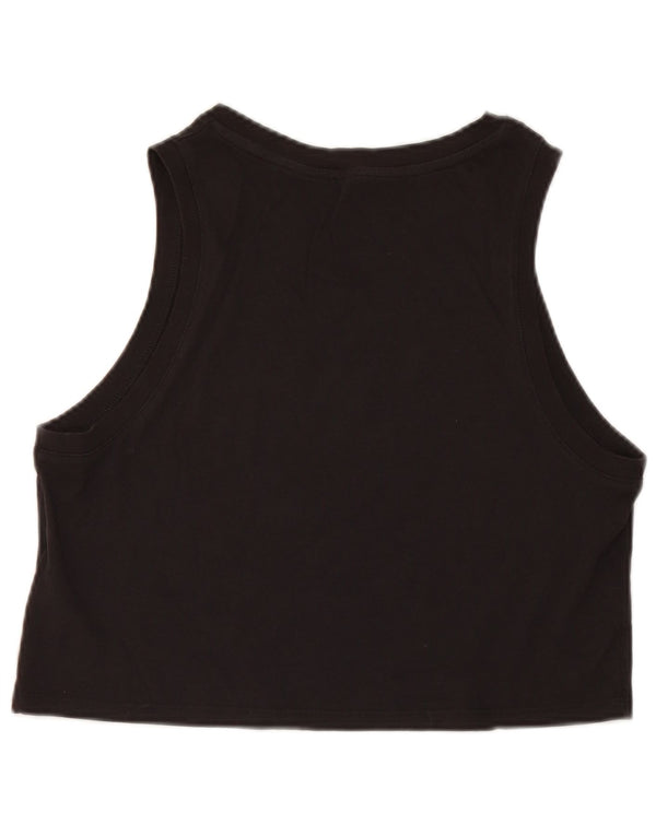 Colete feminino Levi's Crop Graphic Top UK 10 pequeno algodão preto