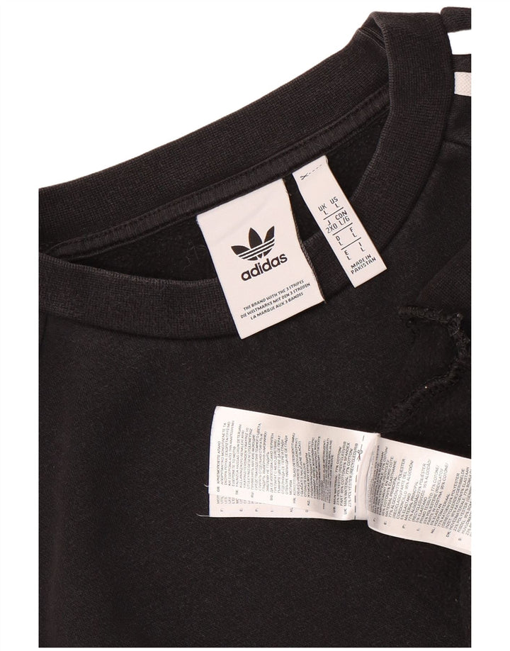ADIDAS Mens Moletom Jumper Grande Algodão Preto