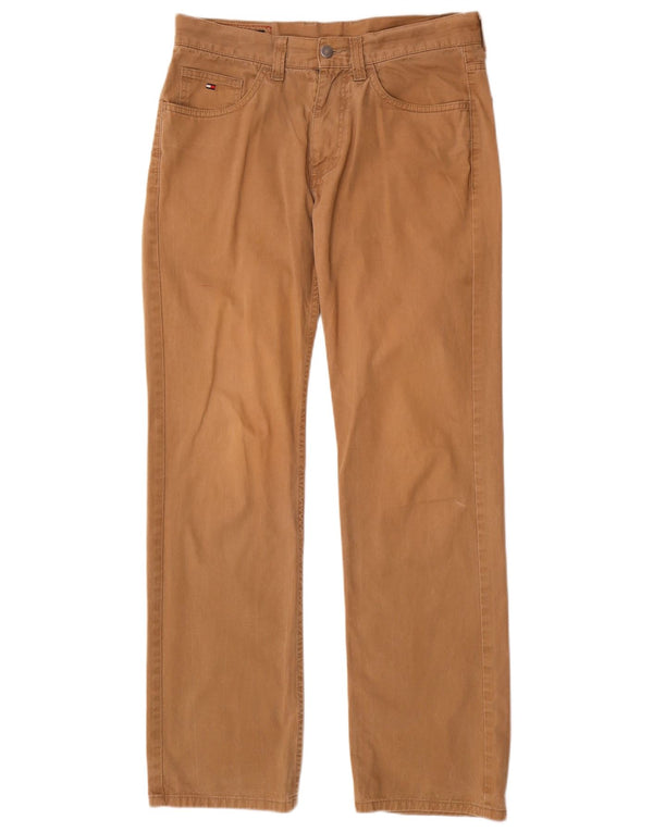 Calça casual reta masculina Tommy Hilfiger W32 L32 algodão marrom
