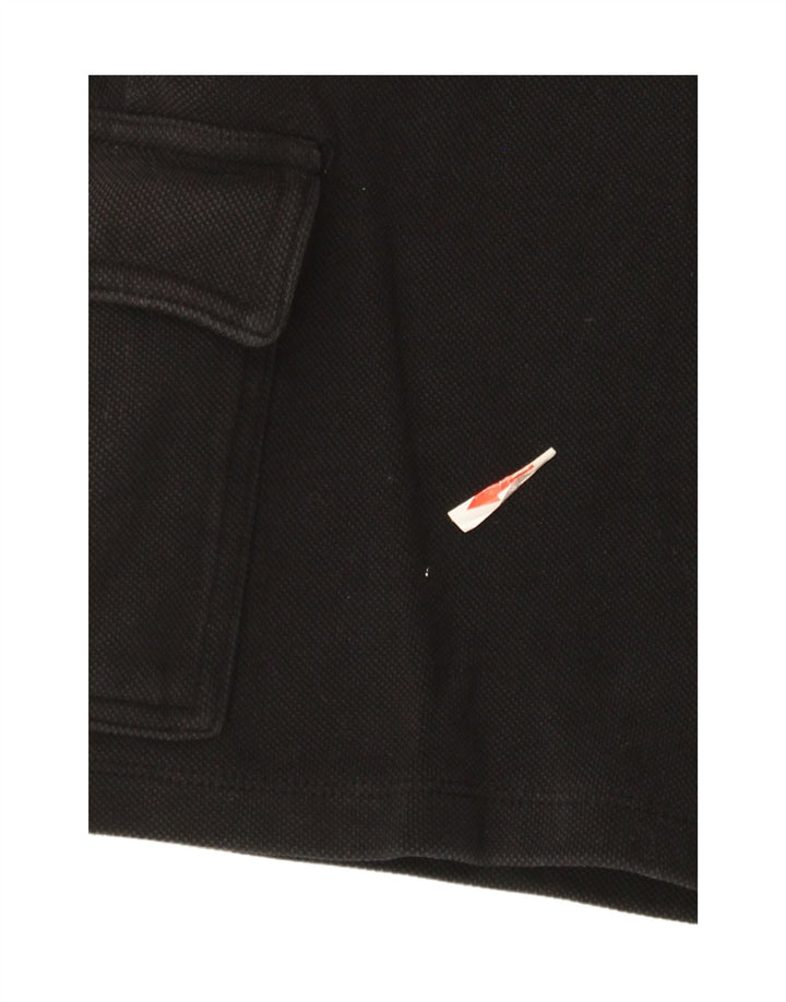 Zara Mens Cargo Shorts Pequeno W30 Algodão Preto