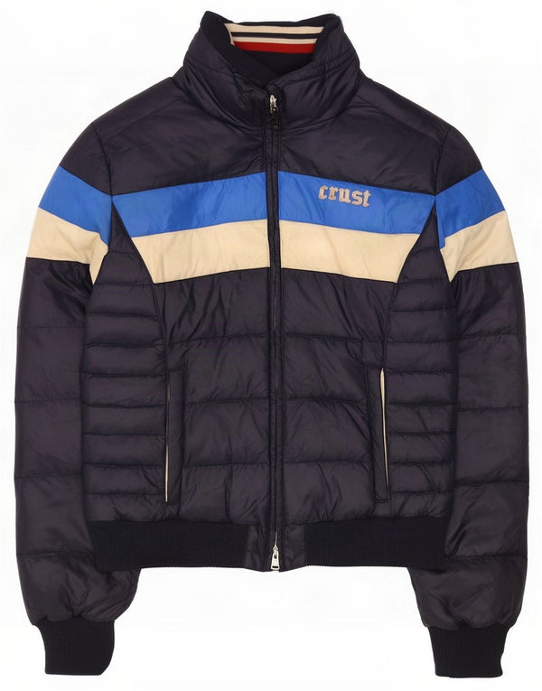 Crust Jaqueta acolchoada masculina UK 38 Médio azul marinho Colourblock poliamida