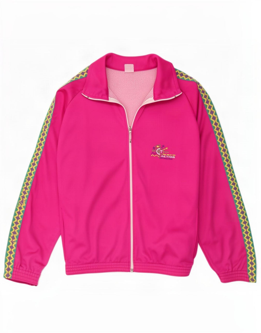 Jaqueta masculina vintage com agasalho gráfico pequeno rosa geométrico