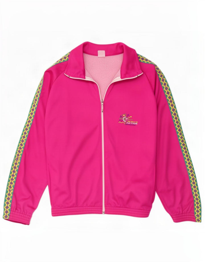 Jaqueta masculina vintage com agasalho gráfico pequeno rosa geométrico