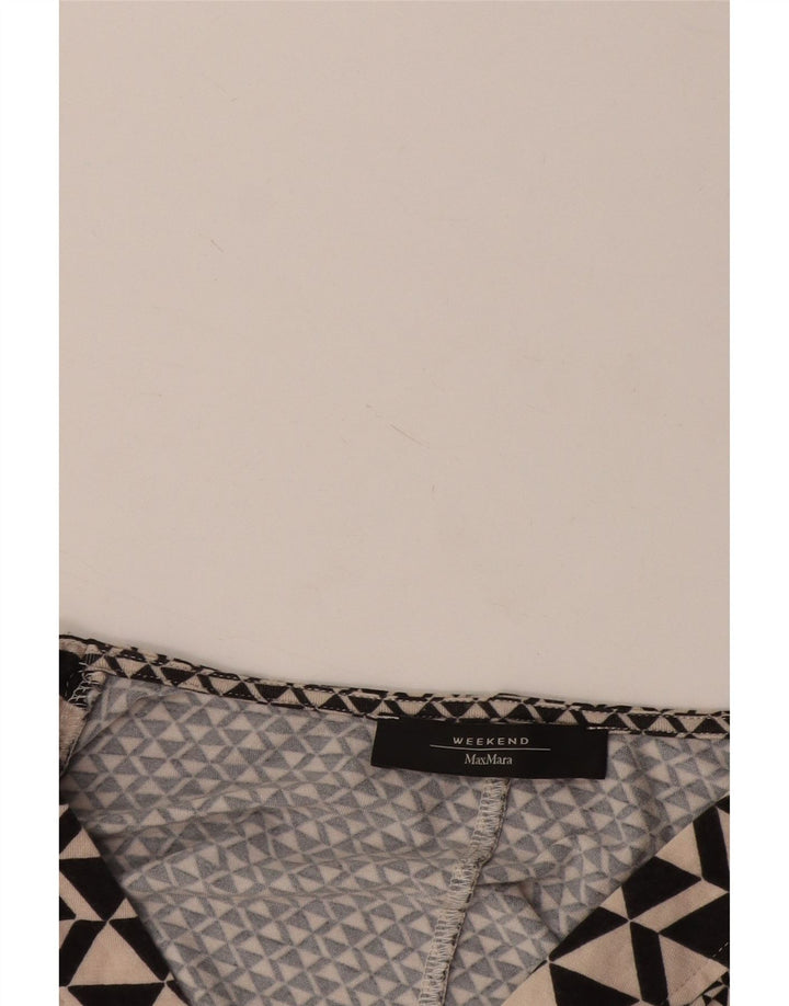 Blusa feminina de fim de semana Max Mara UK 14 grande preta geométrica