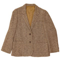 Jaqueta blazer feminina vintage com 2 botões Reino Unido 10 pequena bege manchada