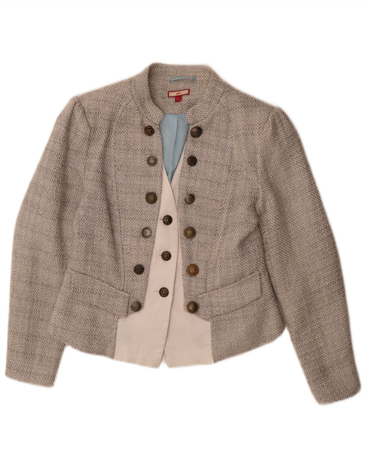 Jaqueta blazer feminina Joe Browns com 3 botões Reino Unido 14 cinza médio acrílico