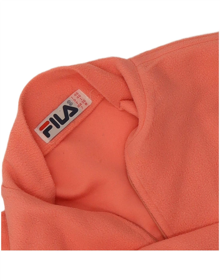 Fila Mens Zip Neck Fleece Jumper IT 46 Pequeno Rosa