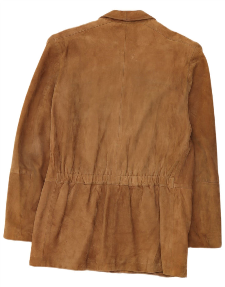 Jaqueta masculina vintage de camurça IT 48 couro marrom médio