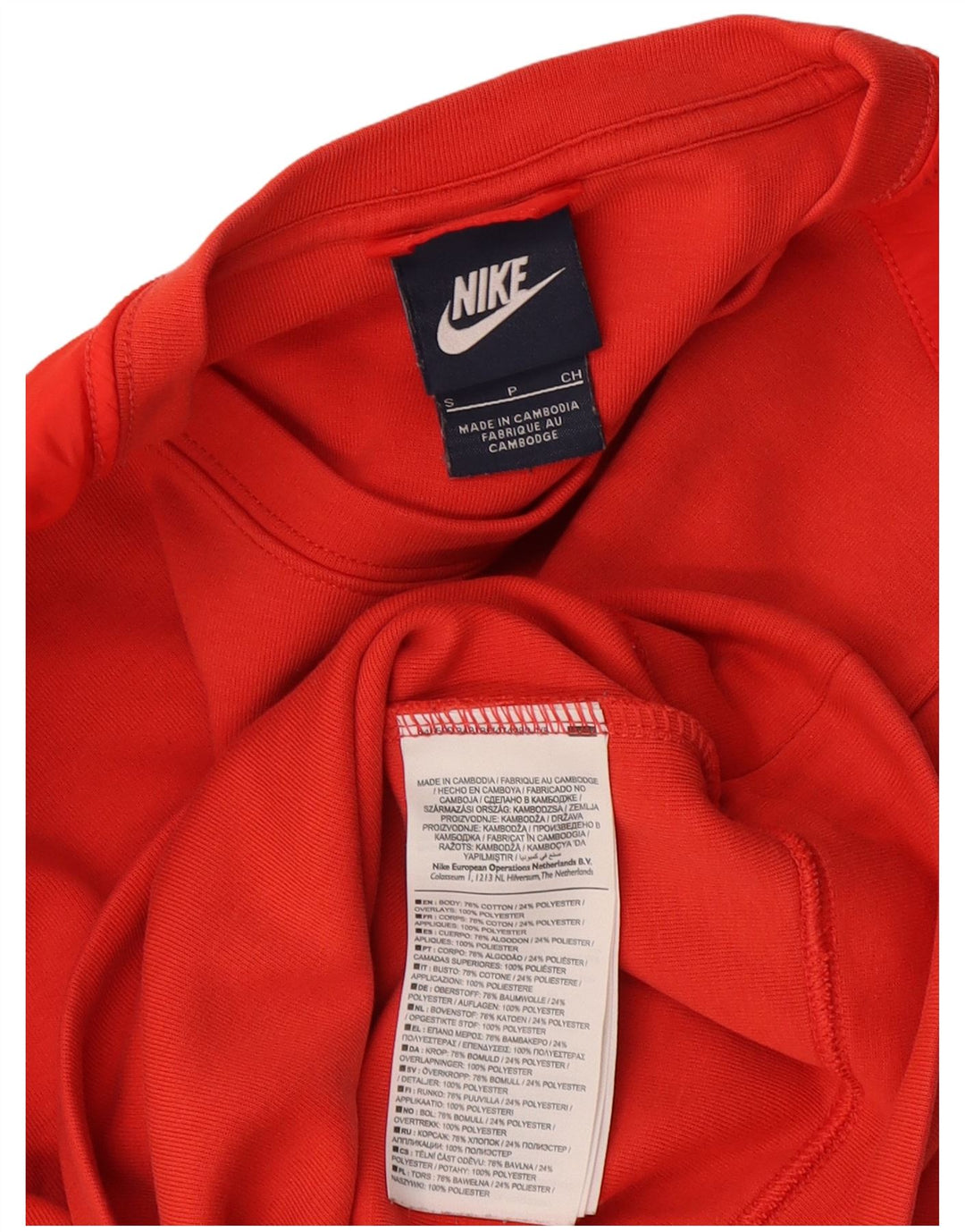 Nike Womens Crop Sweatshirt Jumper UK 10 Pequeno Algodão Vermelho