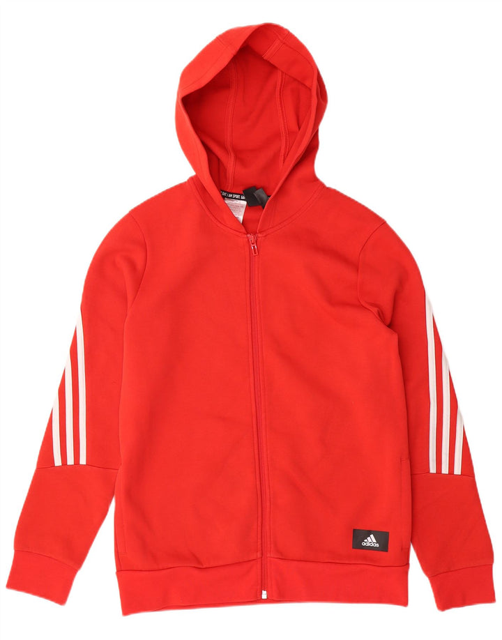 Suéter adidas masculino com capuz e zíper 13-14 anos algodão vermelho