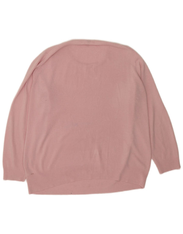 Suéter feminino Marks & Spencer com gola redonda UK 18 XL rosa