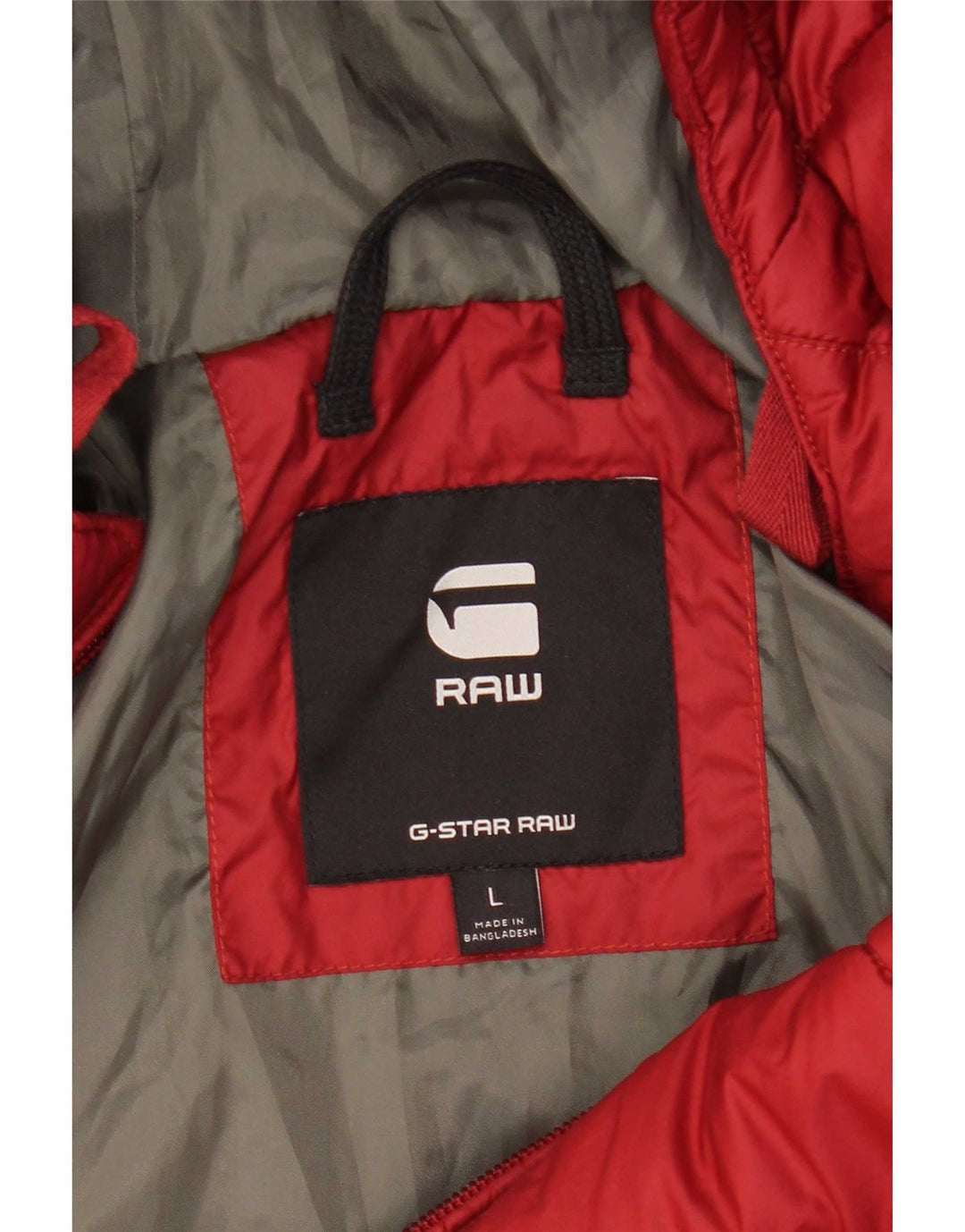 Jaqueta masculina acolchoada com capuz G-Star UK 40 grande poliéster vermelho