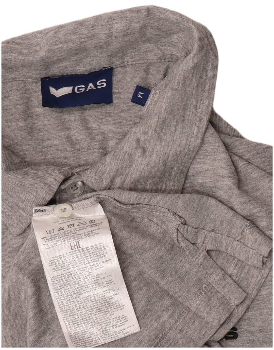 Camisa polo masculina Gas de algodão cinza médio