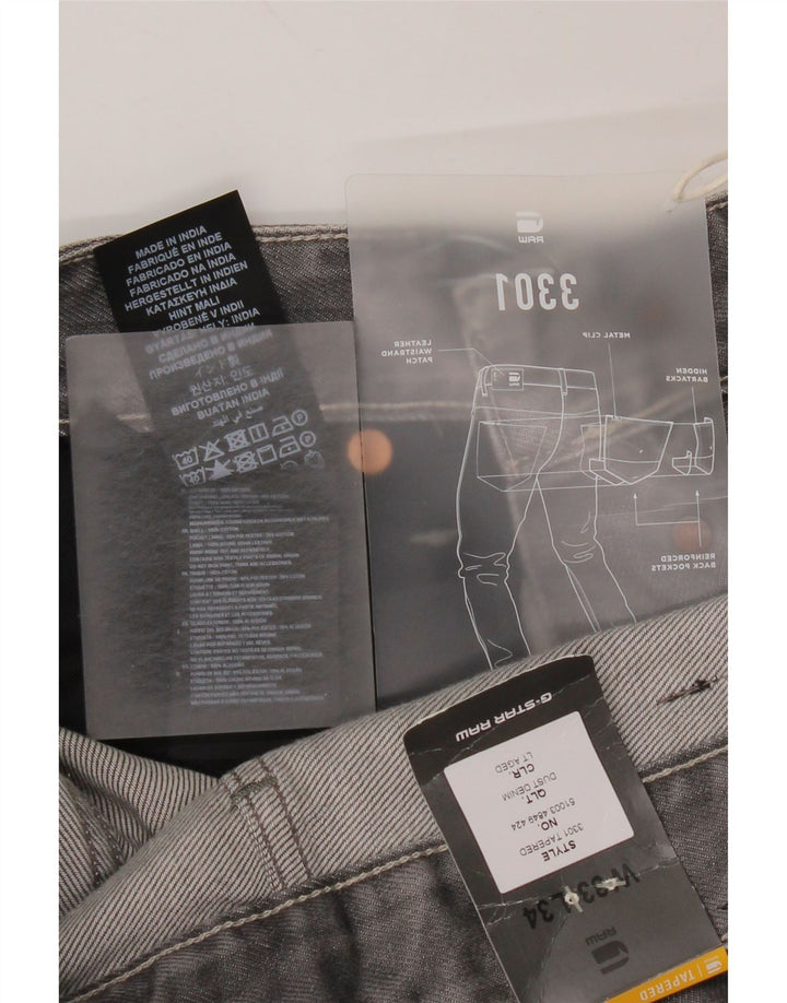 Calça jeans reta masculina G-Star 3301 W33 L34 cinza poliéster