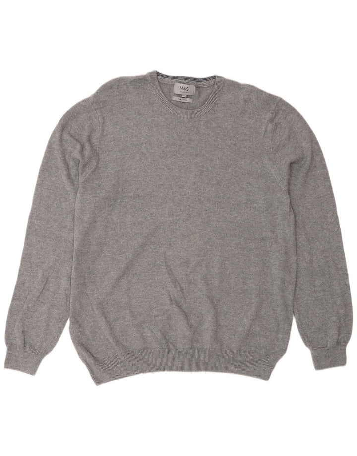 Suéter masculino Marks & Spencer com gola redonda XL cinza