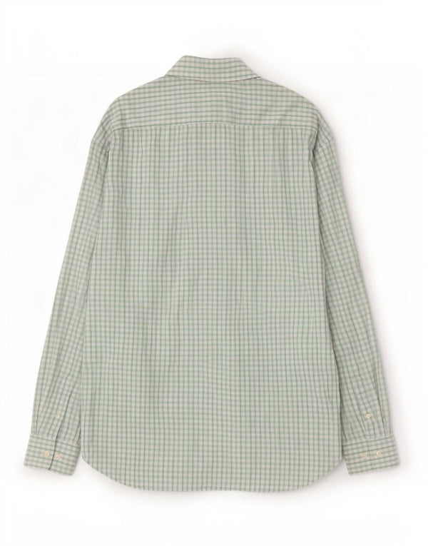 Camisa masculina de ajuste clássico Gap tamanho 17 1/2 XL algodão guingão verde