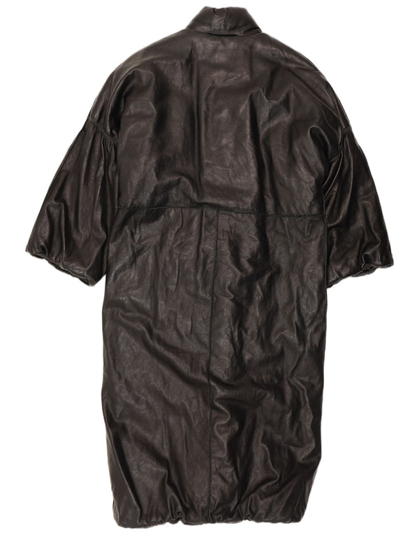 Casaco feminino de couro com manga 3/4 Garage UK 18 XL preto