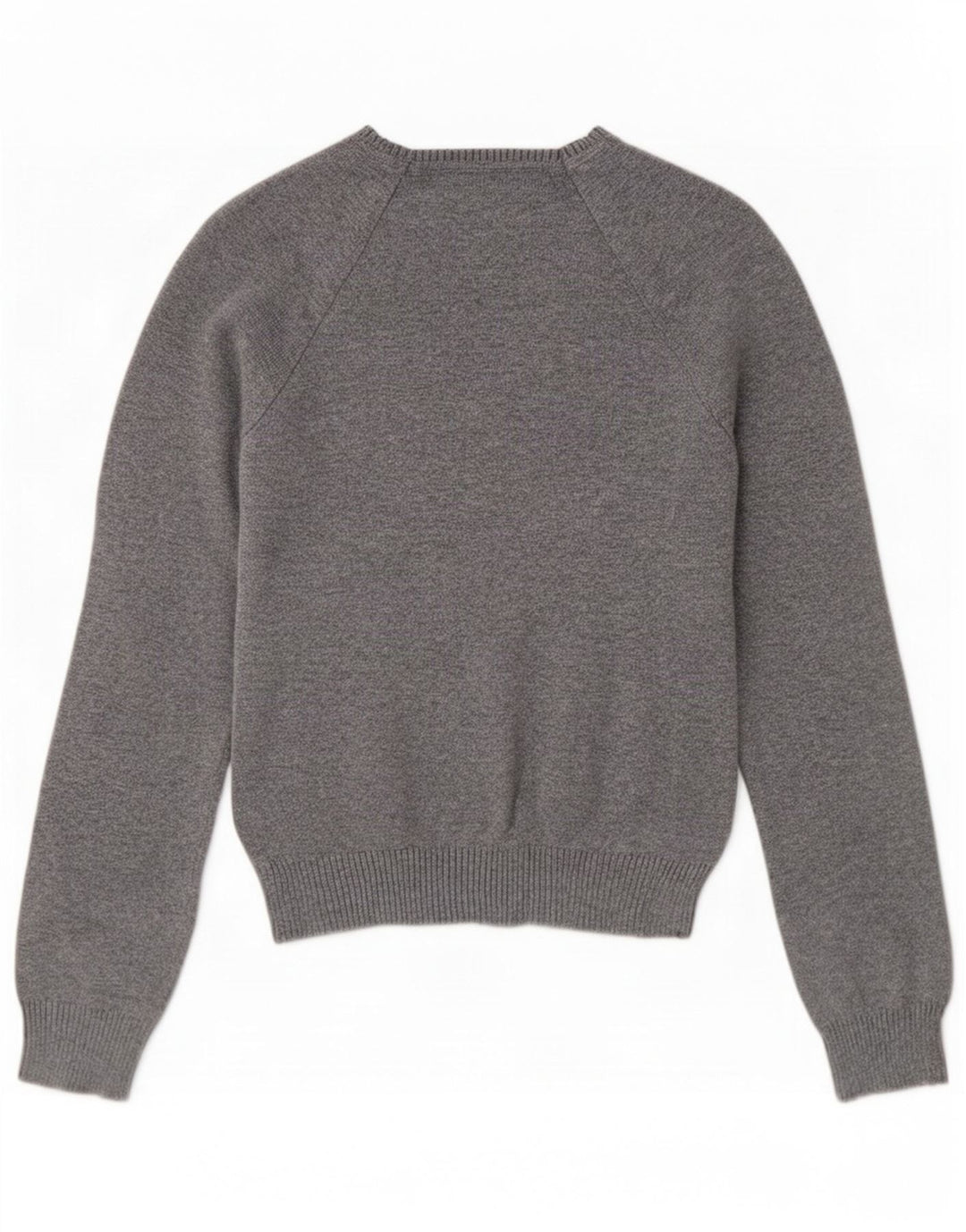 Suéter feminino Zara com decote em V pequeno algodão cinza