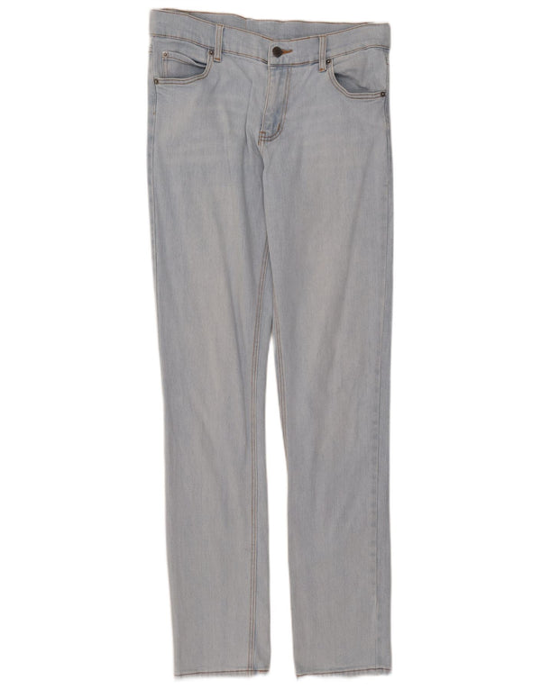 Jeans justos femininos baratos de segunda-feira W31 L34 algodão azul
