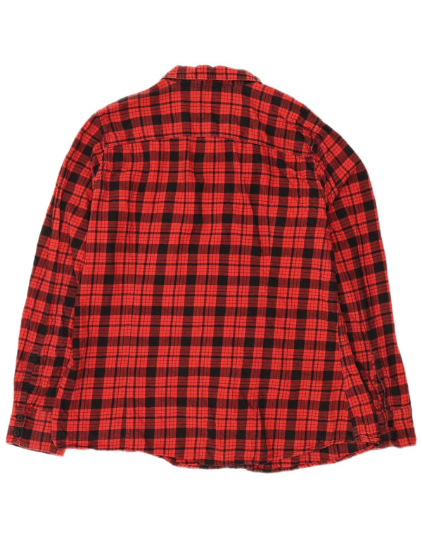 Eddie Bauer Womens Flannel Shirt UK 18 XL Red Check Cotton