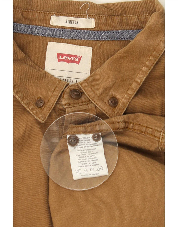 Camisa Stretch Masculina Levi's Grande Algodão Bege