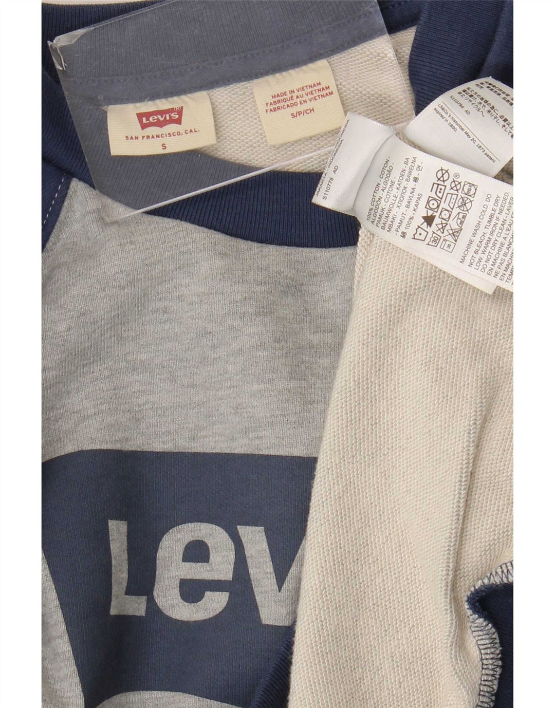 Suéter gráfico oversized feminino Levi's Reino Unido 10 pequeno cinza