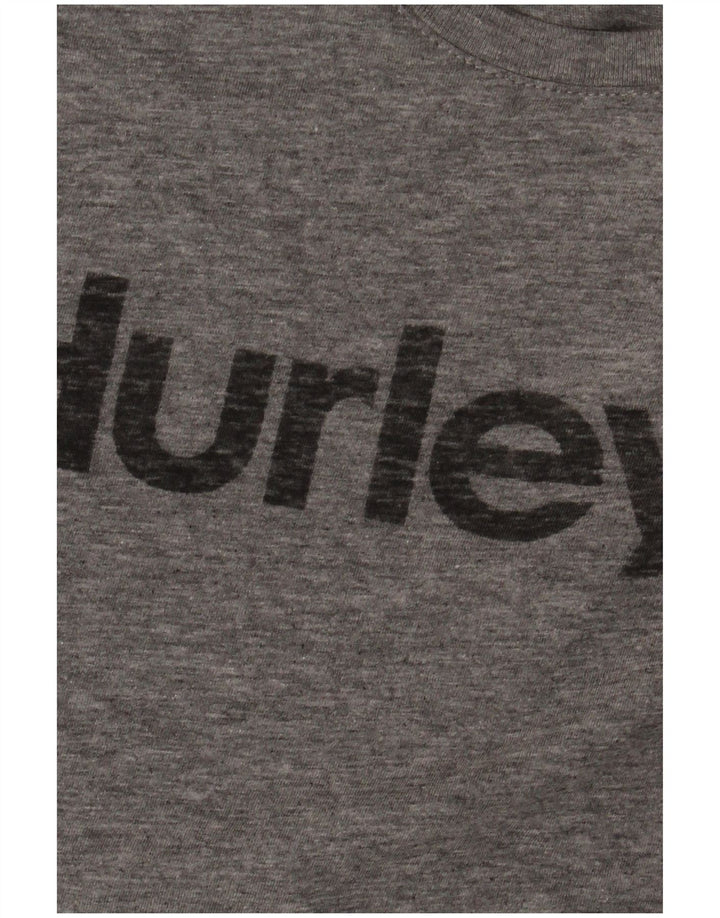 Camiseta masculina Hurley com estampa gráfica pequena de algodão manchado cinza