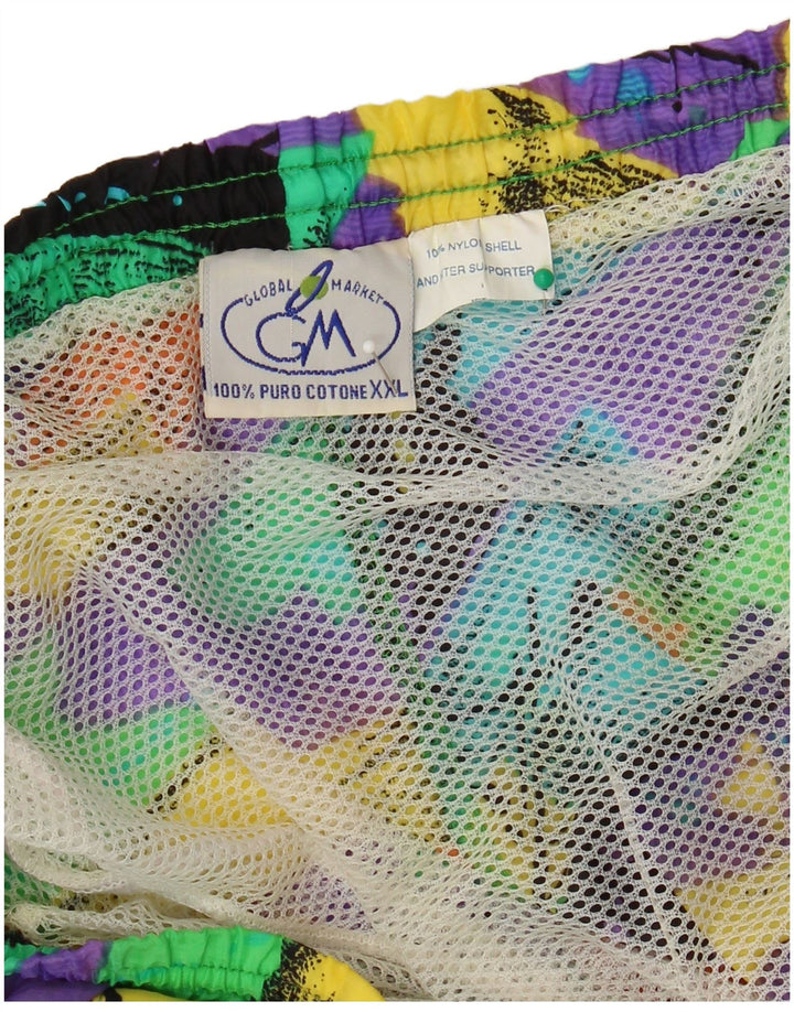 Shorts de natação masculino vintage 2XL Tie Dye multicolorido Nylon