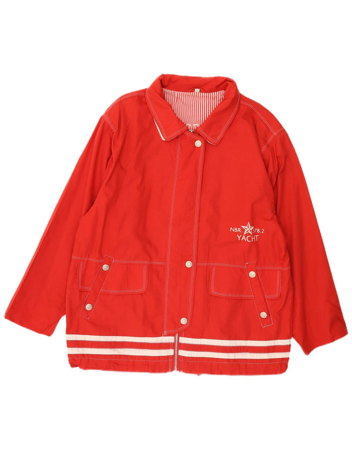 Jaqueta utilitária de grandes dimensões para iate feminino vintage UE 42 listrado vermelho grande