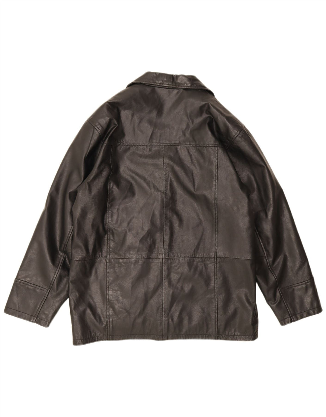 Jaqueta de couro masculina vintage UK 40 grande preta