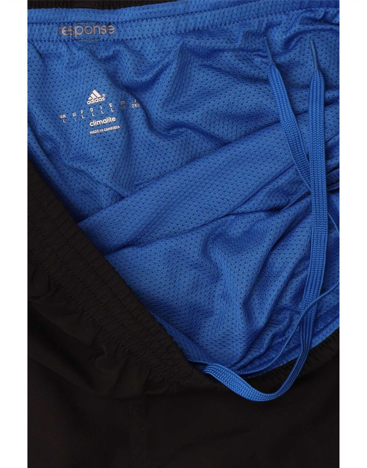 Adidas Mens Climalite Sport Shorts Grande Poliéster Colorblock Preto