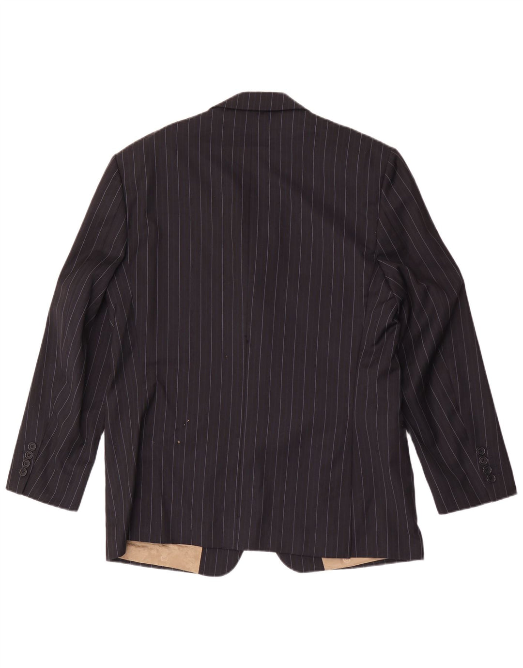 Jaqueta blazer masculina de 3 botões Marks & Spencer Reino Unido 40 médio listrado azul marinho