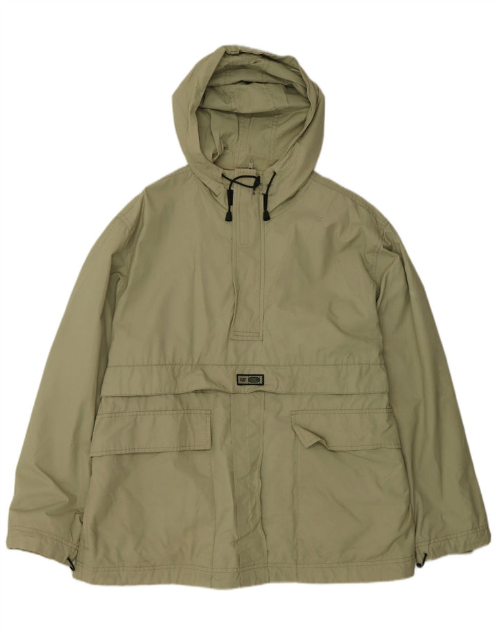 Jaqueta anorak masculina com capuz CAT Reino Unido 40 algodão cáqui grande