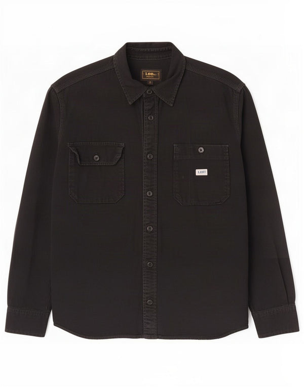 Camisa jeans masculina Lee grande algodão preto