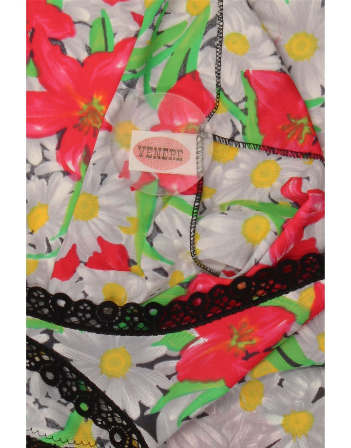 Vestido feminino vintage IT 46 grande floral multicolorido