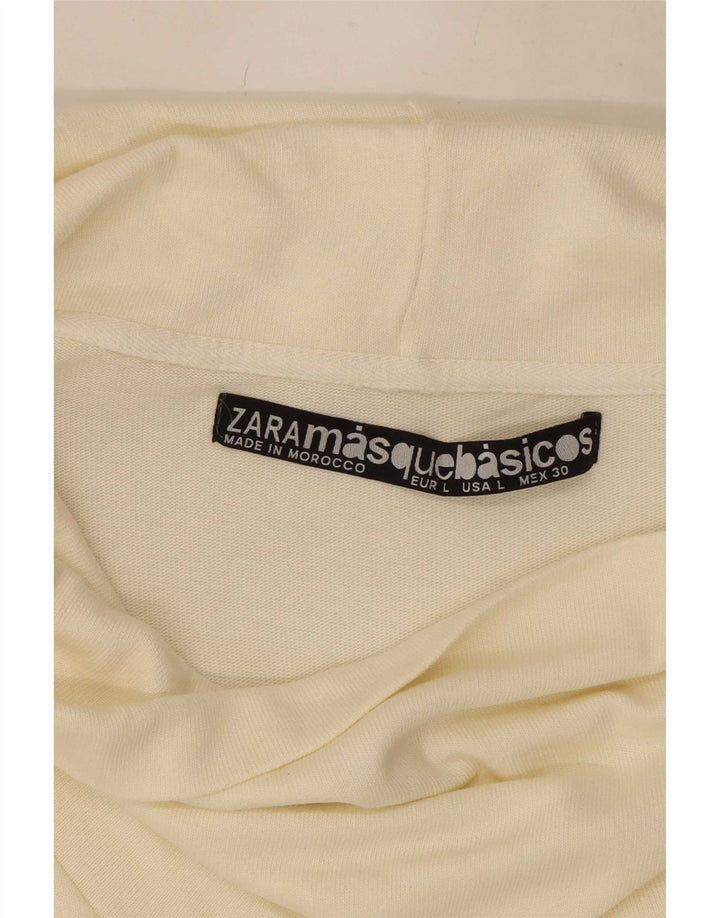 Zara Vestido Shift Feminino UK 14 Grande Off White