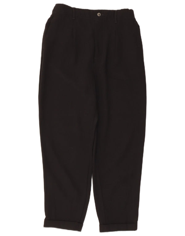 Calça feminina Zara cintura alta com pregas pequena W26 L23 preta