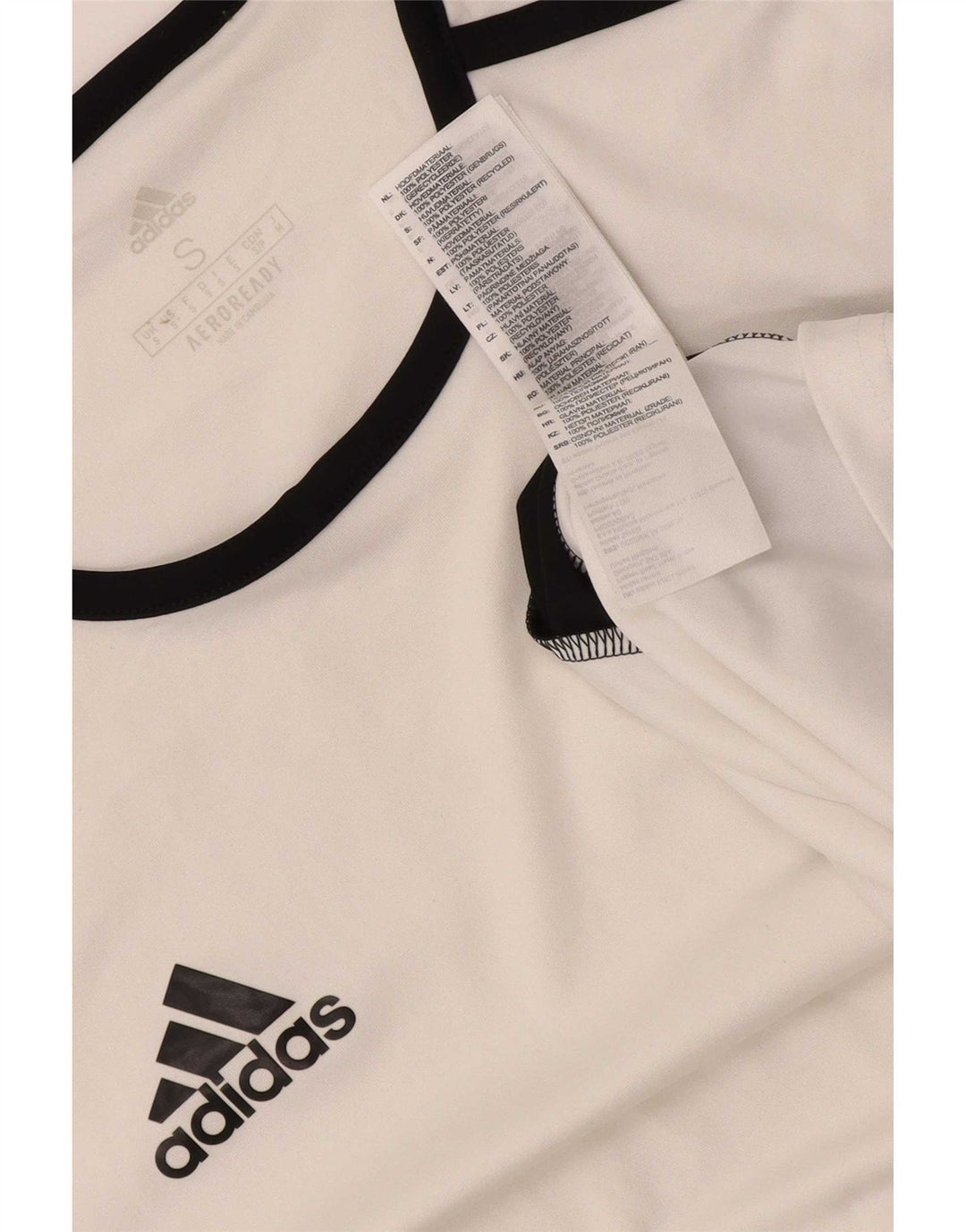Adidas Mens Aeroready Camiseta Top Pequeno Branco Colorblock Poliéster