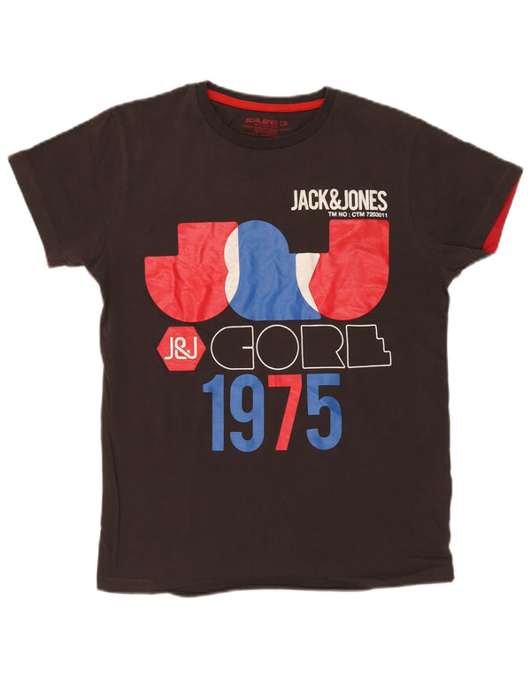 Camiseta masculina gráfica Jack & Jones Top pequeno algodão marrom