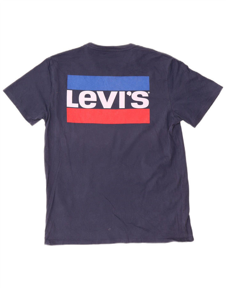 Camiseta gráfica masculina Levi's Top médio algodão azul marinho