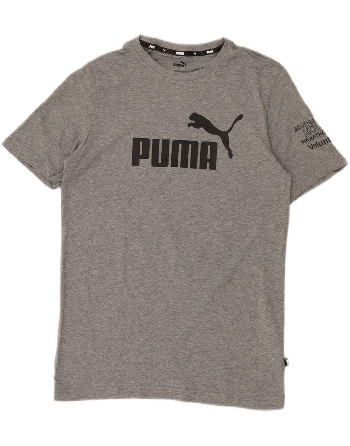 Puma Camiseta Masculina Graphic Top Pequeno Algodão Cinza