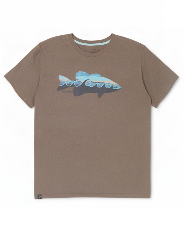 Camiseta gráfica masculina Weird Fish Top 3XL algodão cinza