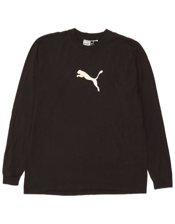 Puma Mens Graphic Top Manga Longa XL Preto Algodão
