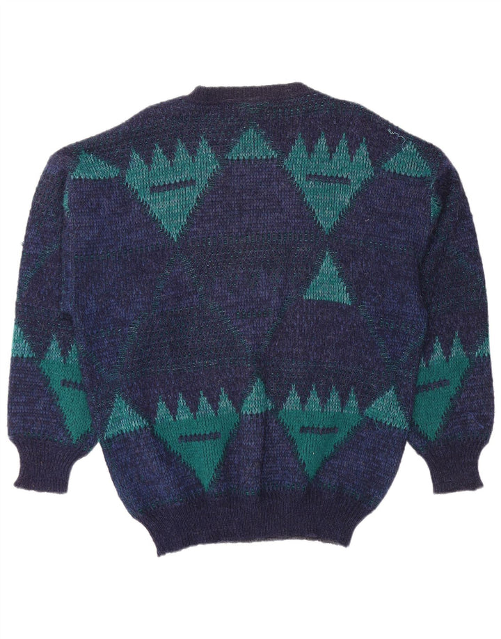 4 Suéter masculino CASTELLA com gola canoa IT 56 XL azul marinho geométrico