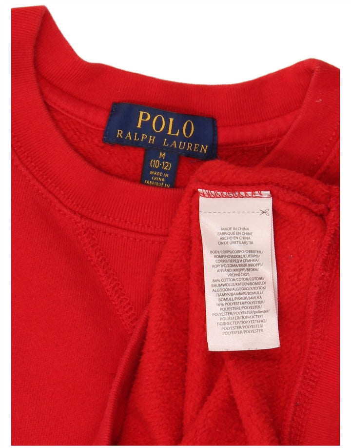Polo Ralph Lauren Meninos Moletom Jumper 10-11 Anos Médio Algodão Vermelho