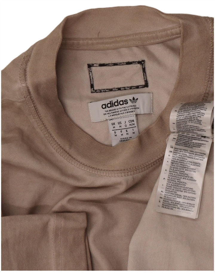 Adidas Mens Graphic T-Shirt Top Médio Algodão Bege
