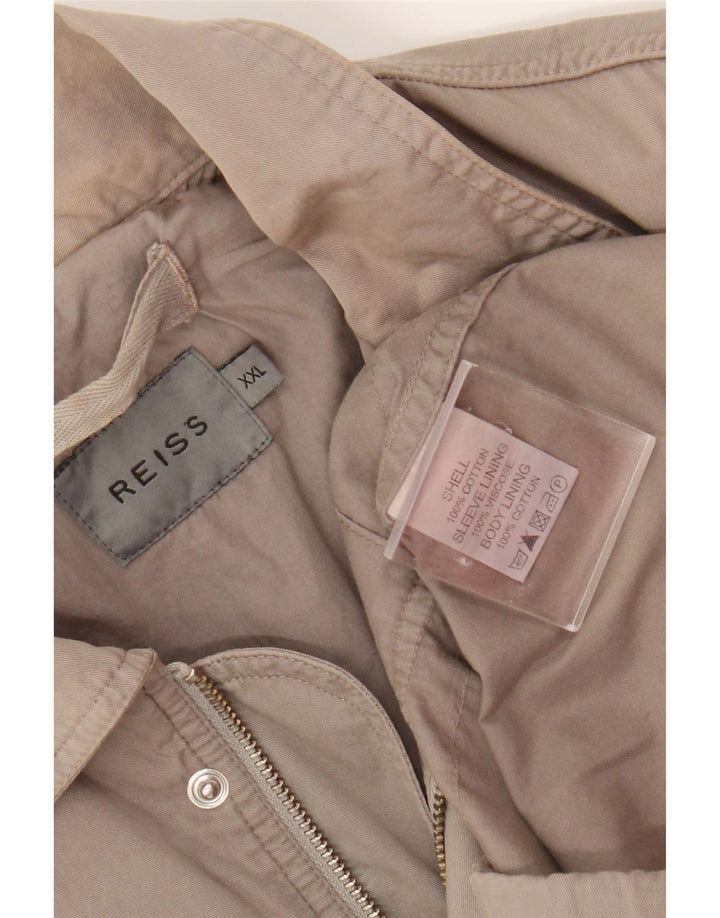 Jaqueta utilitária masculina Reiss UK 44 2XL algodão bege