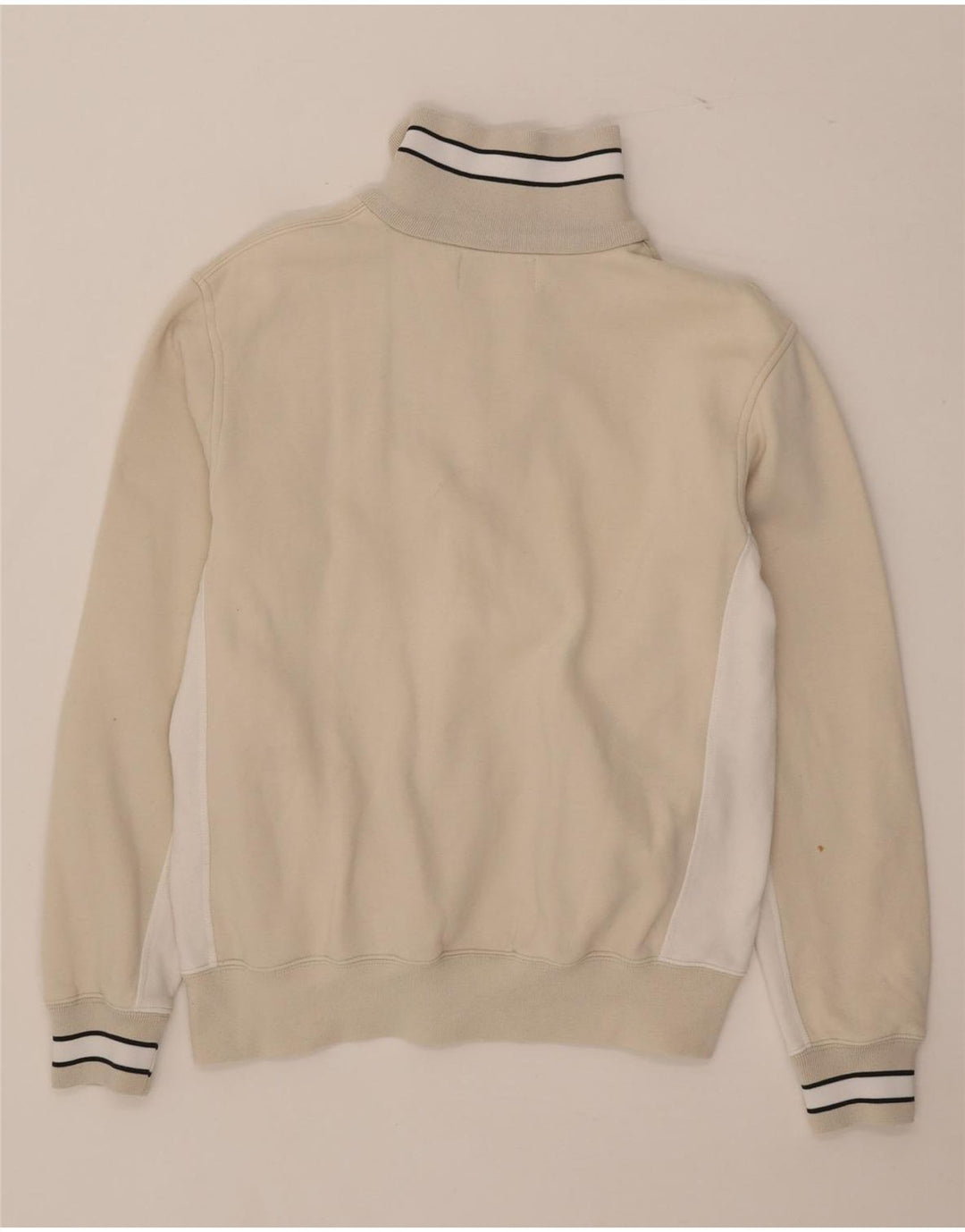 Suéter feminino Kappa com zíper e gola UK 14 bloco colorido bege médio